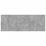 vidaXL Buffets 3 Pièces gris béton bois d'ingénierie