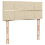vidaXL Sommier à lattes de lit avec matelas crème 120x190 cm tissu