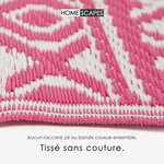 Tapis extérieur terrasse réversible - Tapis de jardin imperméable et résistant UV - Tia - Rose - 120x180 cm - HOMESCAPES