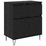 vidaXL Buffet Chêne noir 60 x 35 x 70 cm Bois d'ingénierie et fer