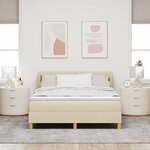 vidaXL Lit à ressorts avec matelas Crème 140 x 190 cm tissu