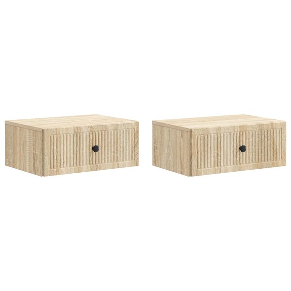 vidaXL Cabinet de chevet 2 Pièces Chêne Sonoma 49 x 34 5 x 20 cm