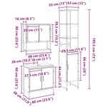 vidaXL Ensemble de meubles de salle de bain 3 pièces en chêne noir en bois d'ingénierie