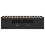 vidaXL Lit de jour avec tiroirs sans matelas noir 90x190 cm