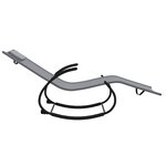 vidaXL Chaise longue à bascule gris acier et textilène