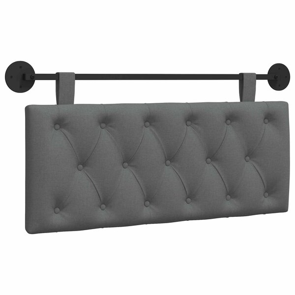 vidaXL Tête de lit suspendue Gris foncé Tissu