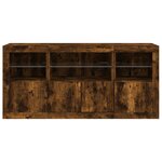 vidaXL Buffet avec lumières LED chêne fumé 142 5x37x67 cm