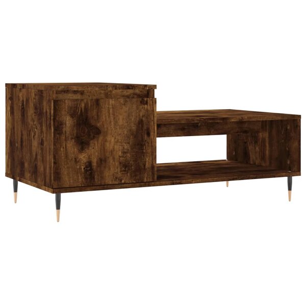 vidaXL Table basse Chêne fumé 100x50x45 cm Bois d'ingénierie