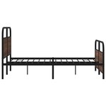 vidaXL Cadre de lit en métal sans matelas chêne marron 137x190 cm