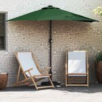vidaXL Parasol de jardin demi Vert 294 x 150 x 224 cm tissu