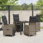 vidaXL Ensemble de salle à manger pour jardin 5 Pièces Gris Poly rotin