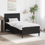 vidaXL Cadre de lit avec bandes LED Noir 90 x 190 cm Simili cuir