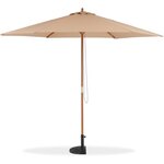 Parasol en bois rond et polyester 160g/m² - Arc 3 m - Beige taupe