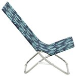 vidaXL Chaises de plage pliables 2 Pièces Motif de feuilles Tissu