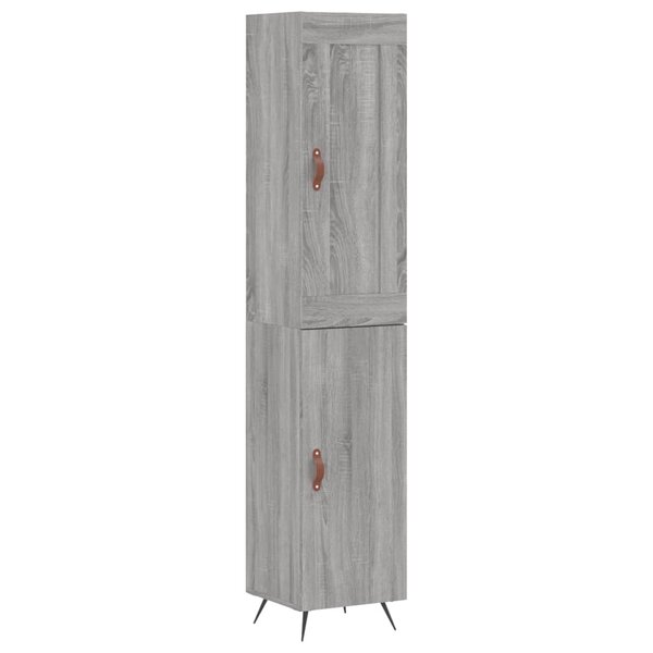 vidaXL Buffet haut Sonoma gris 34 5x34x180 cm Bois d'ingénierie
