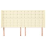 vidaXL Tête de lit avec oreilles Crème 163x16x118/128 cm Similicuir