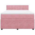 vidaXL Sommier à lattes de lit avec matelas Rose 140x190 cm Velours
