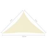 vidaXL Voile de parasol tissu oxford triangulaire 4x4x5 8 m crème
