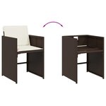 vidaXL Chaises de jardin avec coussins lot de 4 marron résine tressée