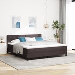 vidaXL lit box spring avec matelas et LED marron foncé 180x200 cm en tissu