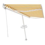 vidaXL Auvent automatique sur pied 500x300 cm Jaune/Blanc