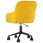 vidaXL Chaise pivotante de bureau Jaune Velours