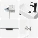 vidaXL Meuble de salle de bain avec robinet Blanc 45 5 x 22 5 x 84 cm