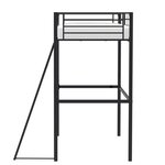 Lit mezzanine enfant ELIOT en métal noir 90 x 190 cm avec sommier inclus