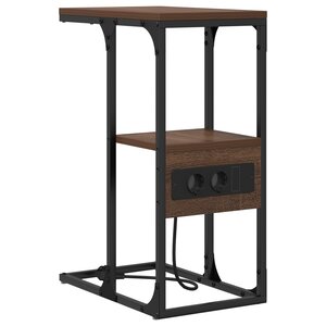 vidaXL Table de chevet avec tiroir Chêne marron 41.5 x 26 x 60.5 cm