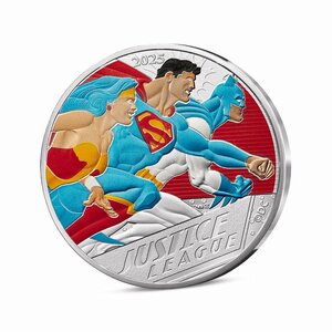 DC COMICS Monnaie de 50€ Argent JUSTICE LEAGUE Vintage