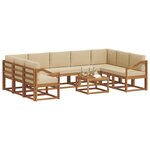 vidaXL Ensemble de canapés d'extérieur 10 Pièces Naturel et Beige
