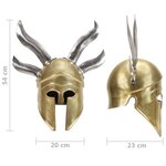 vidaXL Casque de guerrier grec antique pour GN Laiton Acier