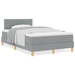 vidaXL Lit boxspring avec matelas Gris clair 120 x 200 cm tissu