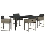 vidaXL Ensemble de salle à manger pour jardin 5 Pièces Gris Poly rotin