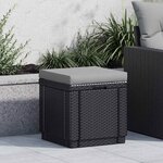 Keter Pouf de rangement Cube avec coussin Graphite