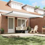 vidaXL Auvent Blanc 4 5 × 3 m Polyester et métal