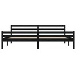 vidaXL Cadre de lit sans matelas noir bois massif 200x200 cm