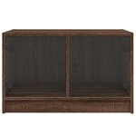 vidaXL Table basse avec portes en verre chêne marron 68x50x42 cm