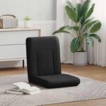 vidaXL Fauteuil de sol ajustable Noir Tissu