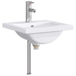 vidaXL Lavabo de salle de bain avec robinet et évacuation Chrome