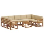 vidaXL Ensemble de canapés d'extérieur 10 pc Naturel et Beige