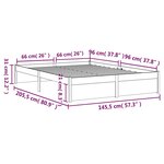 vidaXL Cadre de lit sans matelas gris bois massif 140x200 cm