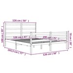 vidaXL Cadre de lit sans matelas blanc bois massif