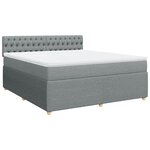 vidaXL Sommier à lattes de lit avec matelas Gris clair 180x200cm Tissu