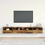 vidaXL Meuble TV mural 2 Pièces Bois Ancien 100 x 30 x 30 cm