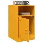 vidaXL Table de chevet jaune moutarde 34 5x39x62 cm acier