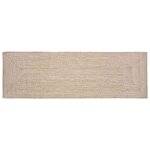 vidaXL Tapis de surface Rectangulaire Naturel et Blanc 80 x 250 cm