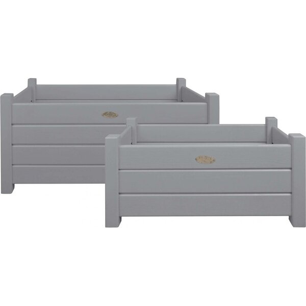 Bacs à fleurs rectangulaires (lot de 2) gris