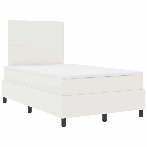 vidaXL Lit à ressorts avec tête de lit Crème et Blanc 120 x 190 cm