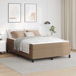 vidaXL Cadre de lit avec matelas Cappuccino 160 x 200 cm tissu